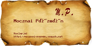Mocznai Pázmán névjegykártya